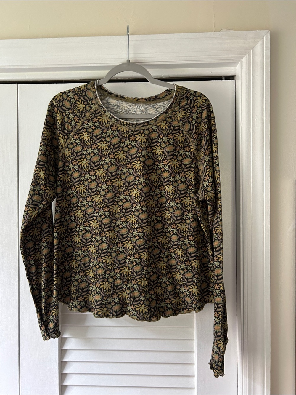 NATURAL LIFE Olive & Mustard Floral Long Sleeve Crewneck Tee